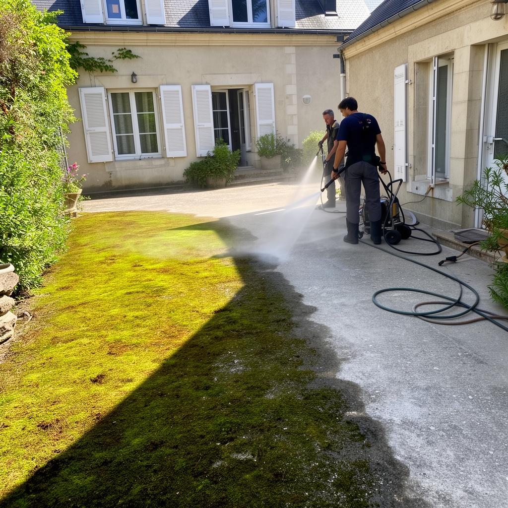 Nettoyage allée avant/après